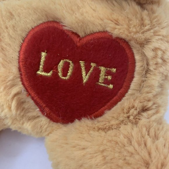 Dan Dee Puppy Dog Plush Stuffed Animal Red Love Heart Gingham Plaid Bow - Picture 5 of 9